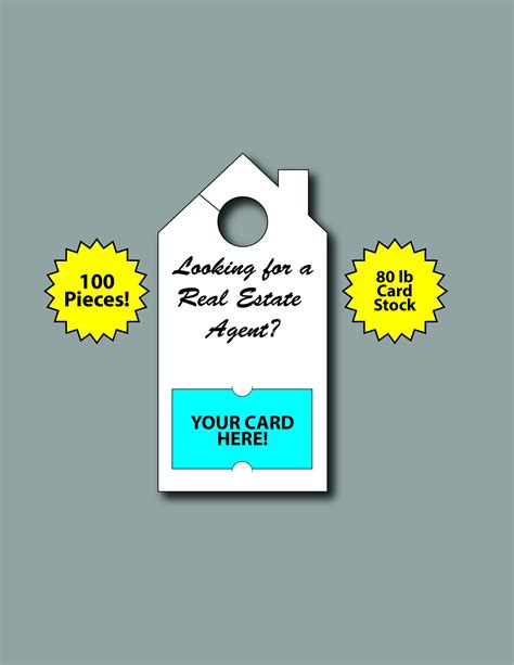 real estate door hangers with business card slits